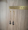 18K goldplated dangle earrings with Black Silver Night Swarovski crystals