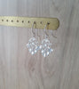 Rhodium plated earrings with heart filigree and Blue Shade Swarovski crystals