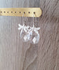 Silver dragonfly earrings with clear  Swarovski crystals drops.