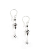 Rhodium plated dangle earrings handmade with "Black Silver Night" Swarovski crystals