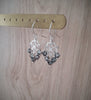 Rhodium plated heart filigree earrings with "Black Silver Night" Swarovski crystals