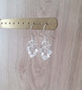 Rhodium plated heart filigree earrings with clear Swarovski crystals