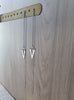 Stylish platinum plated chain threader earrings with Zirconia on display