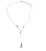 Silver plated Y-necklace with Black Silver Night Swarovski crystals.