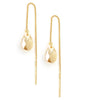 18K gold plated chain threader earrings decorated with sparkling "Golden Shadow" Swarovski crystal drops.