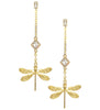 18K gold plated dragonfly and diamond-cut crystal stud earrings.
