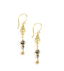 18K gold plated flowerlink earrings handmade with sparkling "Black Silver Night" Swarovski crystals.