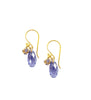 18K gold plated earrings with Tanzanite Swarovski® crystal drops and balls