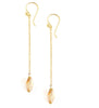 18K gold plated Long-length dangle earrings with Golden Shadow Swarovski crystals