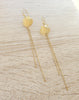 18K gold plated long-length seashell earrings