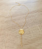 Medium-length 18K gold plated seashell statement Y-necklace
