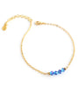 18K gold plated chain bracelet adorned with sparkling Montana AB Swarovski crystals.