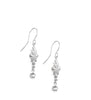 Rhodium plated flowerlink earrings with clear Swarovski crystals