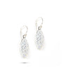 Rhodium plated earrings with white Swarovski crystals pavé drops.