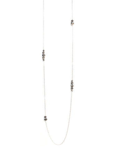 Long necklace with Black Diamond Swarovski crystals - Dige Designs