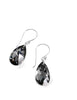 Black diamond Swarovski crystal drop earrings