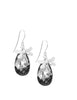Silver dragonfly earrings with Black Diamond Austrian crystals drops