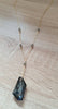Long gold necklace with Black Diamond Austrian crystals