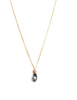 Short gold necklace with black diamond Swarovski crystal drop