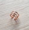Dige Designs rose goldplated triple band ring