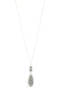 Long silver necklace with Grey Swarovski crystals - Dige Designs