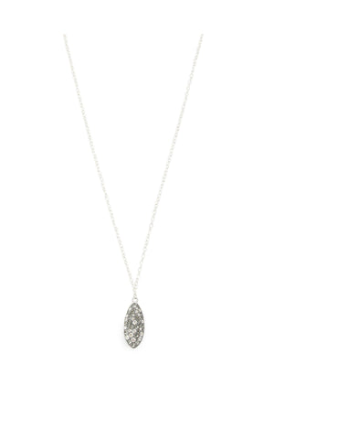 Short silver necklace with Grey Swarovski crystal drop - Dige Designs