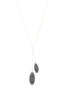 Short silver necklace with Black Diamond Swarovski crystal pavé pendants