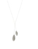 Short silver necklace with grey Swarovski crystal pavé pendants