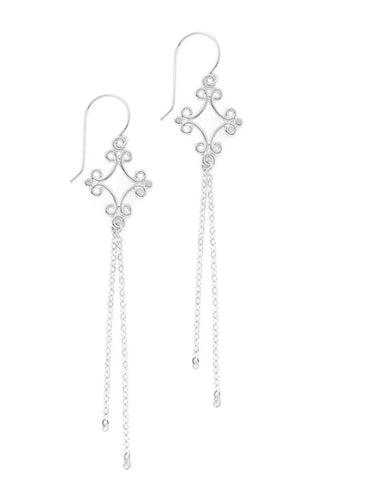 Long silver earrings - Dige Designs
