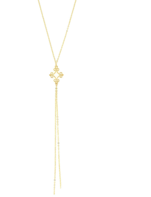 Long gold plated necklace - Dige Designs