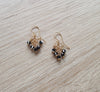Dige Designs gold plated earrings with black Swarovski crystals