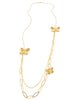 Dige Designs long double chain gold butterfly necklace 