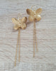 Dige Designs long gold plated butterfly earrings