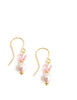 Gold earrings with rose freshwater pearls and Swarovski crystal butterflies