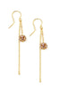 Gold earrings with light amethyst Austrian crystal balls