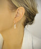 Silver earrings with golden shadow Swarovski crystal drops